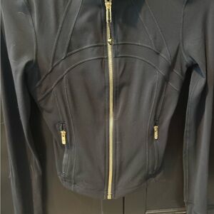 lululemon athletica Black Jacket with Gold Zippers cropped